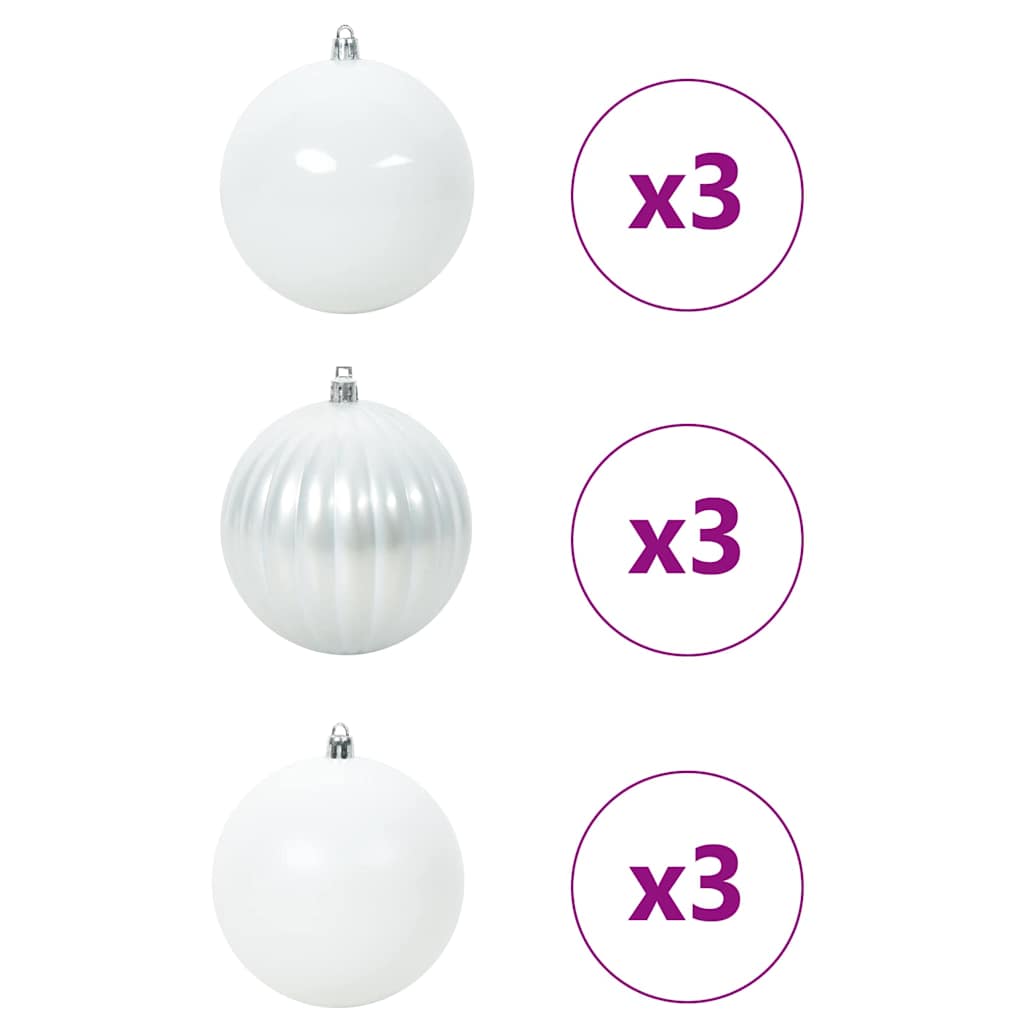 Vidaxl kerstbal set xl 9 pcs wit kunststof