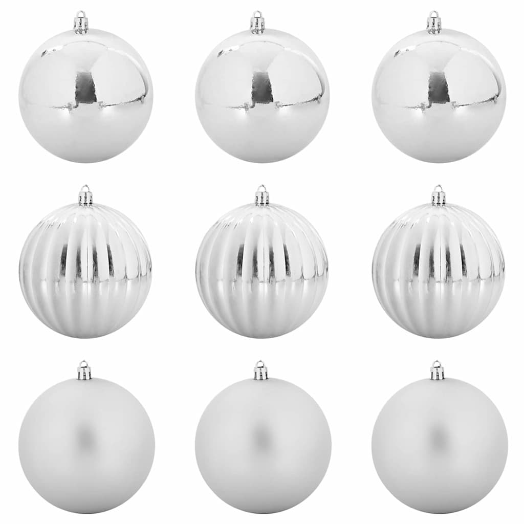 Vidaxl kerstbal set xl 9 pcs zilver kunststof