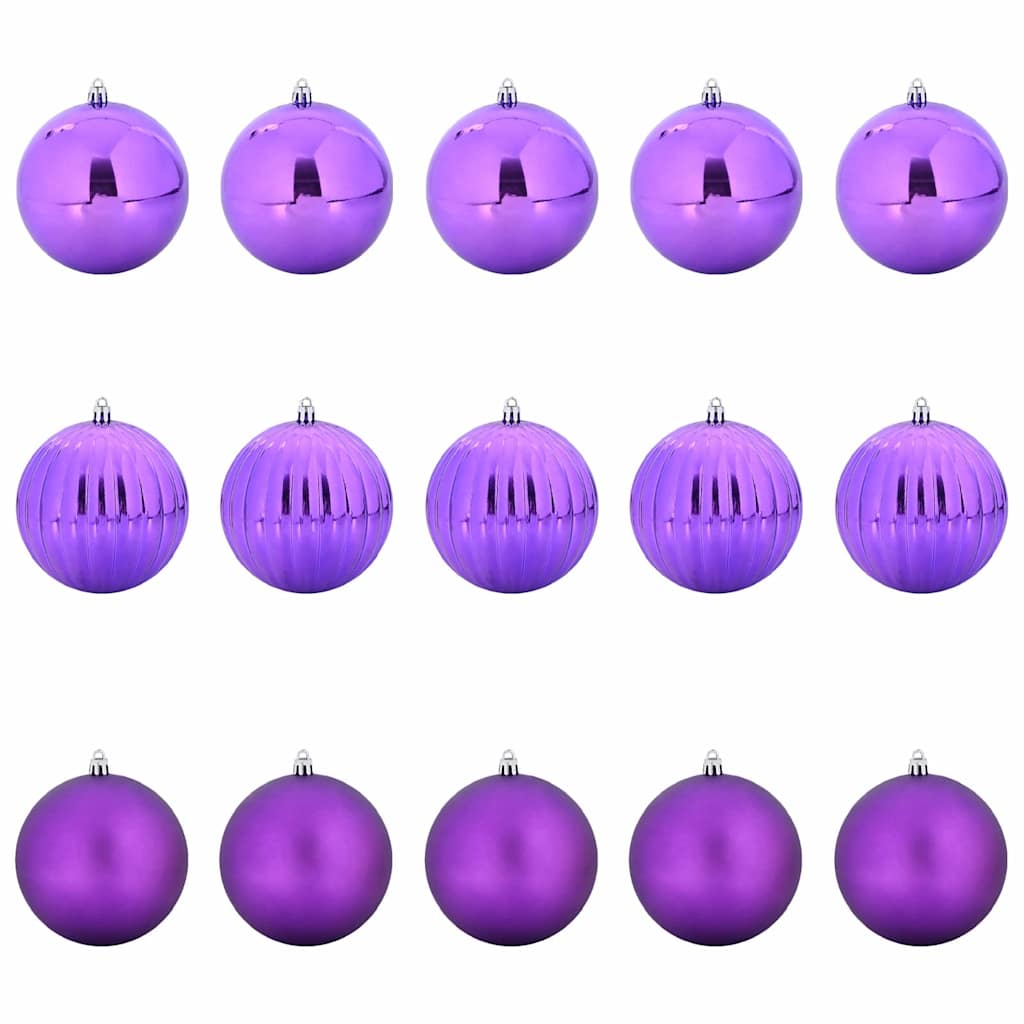 Vidaxl kerstbal set xl 15 pcs lila kunststof