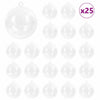 VidaXL bola de Navidad set 25 piezas transparente ø 8 cm