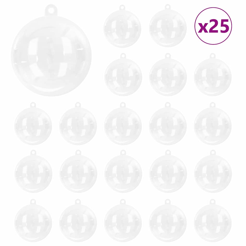 Vidaxl kerstbal set 25 pcs doorzichtig ø 10 cm