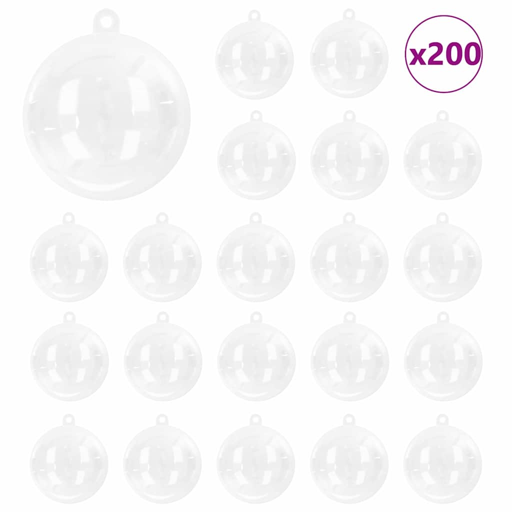 Vidaxl kerstbal set 200 pcs doorzichtig ø 5 cm