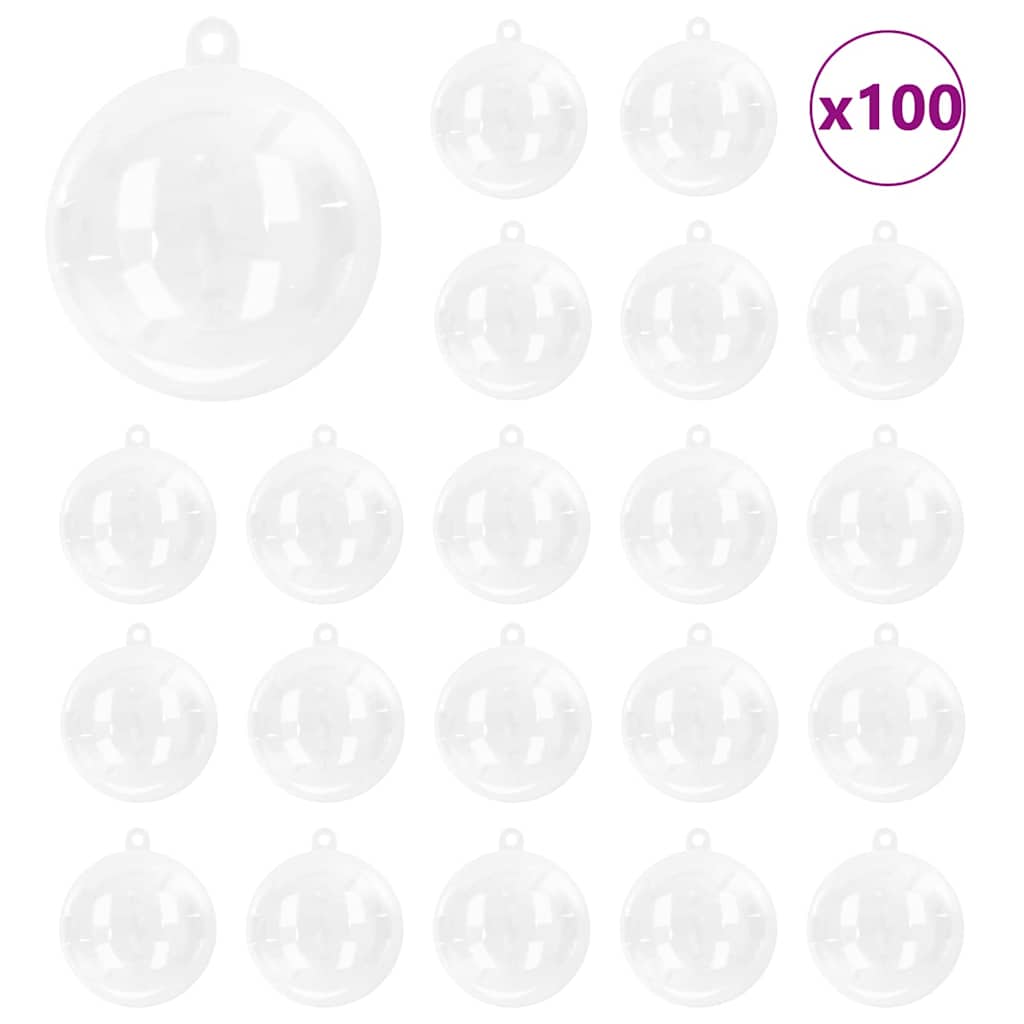 Vidaxl kerstbal set 100 pcs doorzichtig ø 10 cm