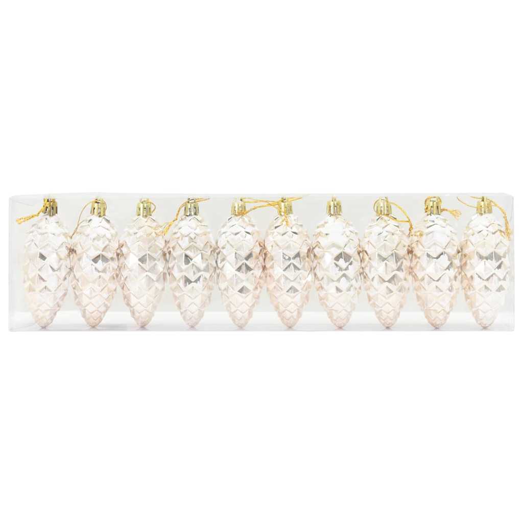 Vidaxl kerstdennenappeltje 40 pcs champagne kunststof
