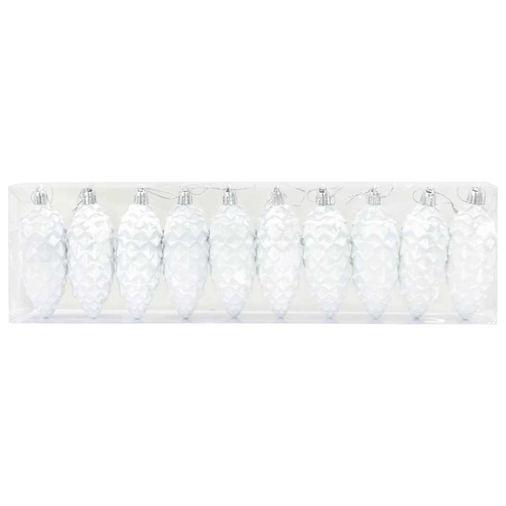 Vidaxl kerstdennenappeltje 40 pcs wit kunststof