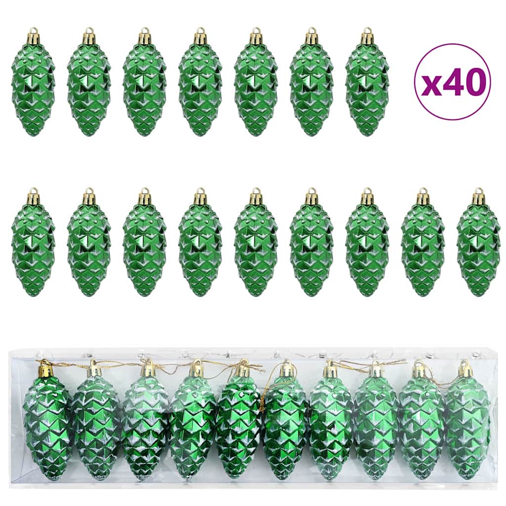 Vidaxl kerstdennenappeltje 40 pcs groen kunststof