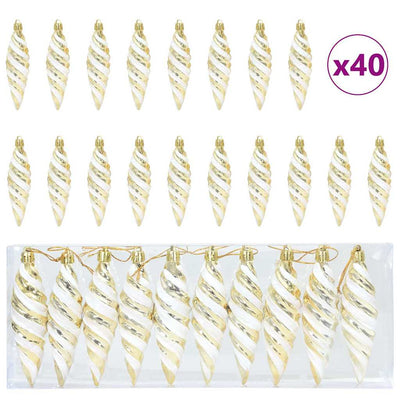 Vidaxl kerst spiralvorm bal 40 pcs goud kunststof