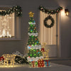 Vidaxl verlichte kerstboom met 3 cadeau dozen 2d warm wit 210 cm