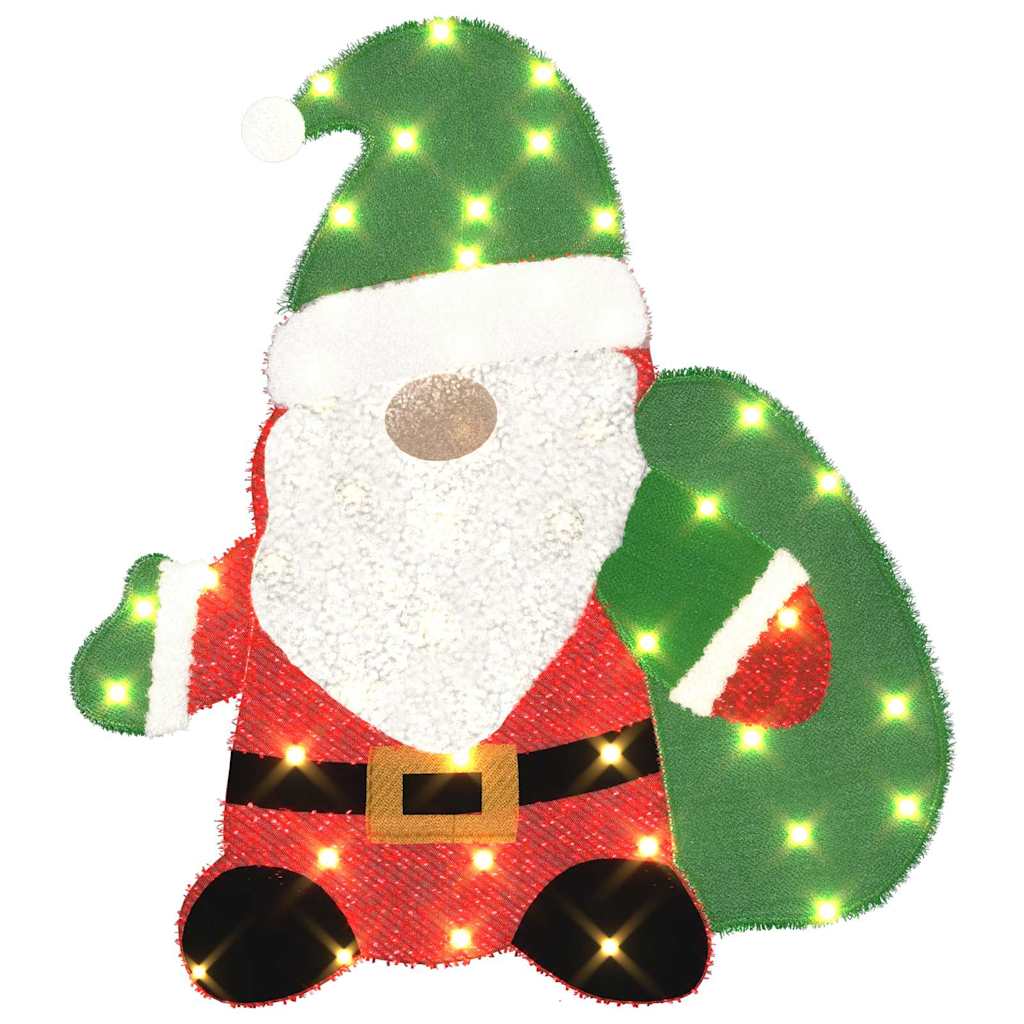 Vidaxl verlichte kerstman met 60 led warmwit 70 x 62 cm lurexfabric