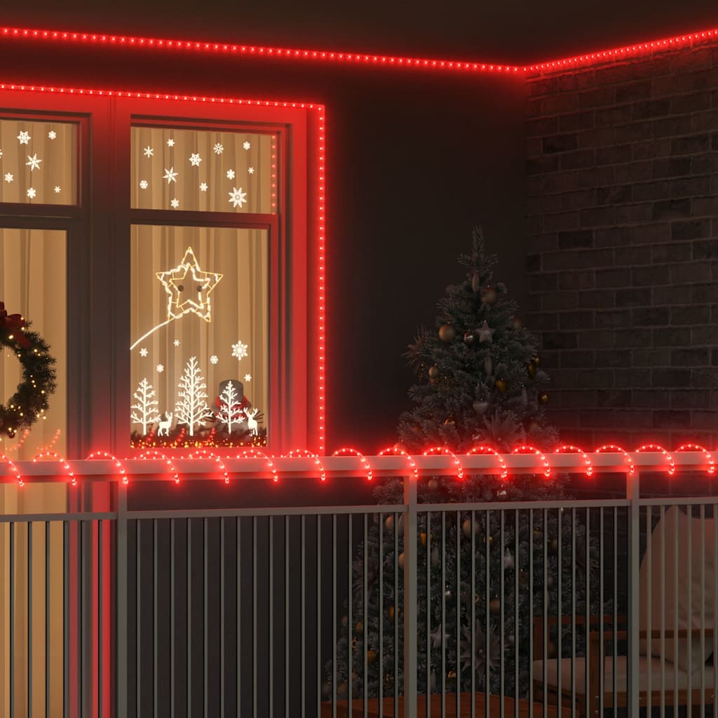 Fune luminosa Vidaxxl con 2400 LED rossi 100 m PVC