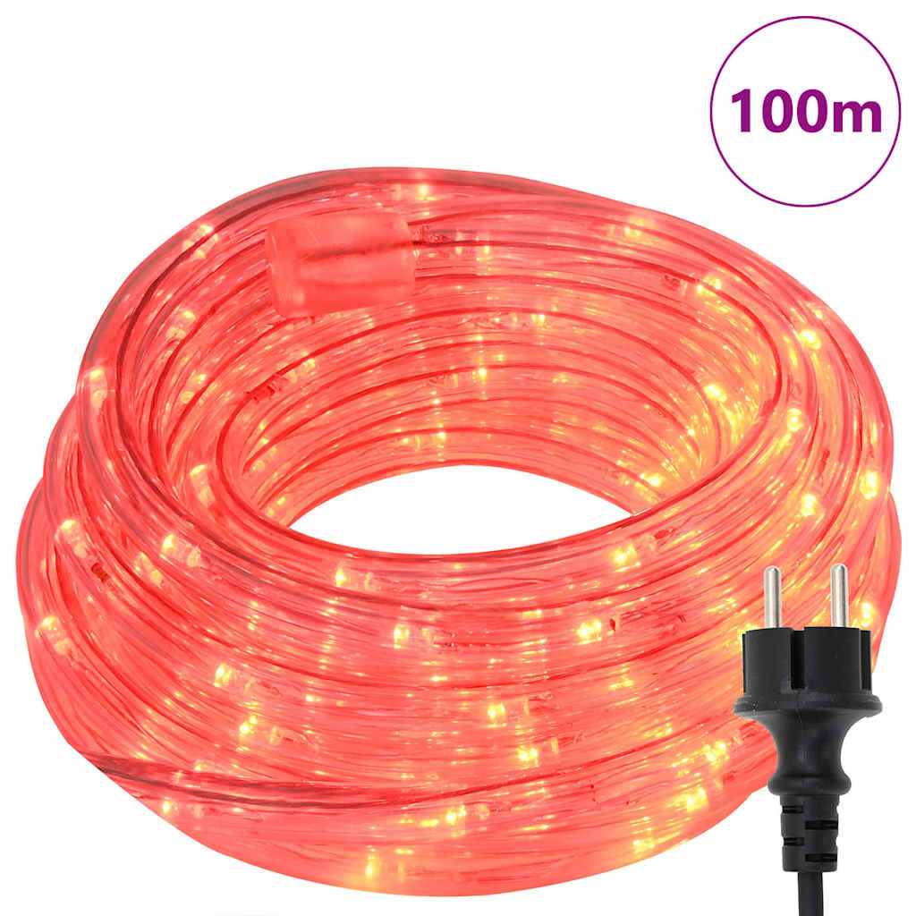 Fune luminosa Vidaxxl con 2400 LED rossi 100 m PVC