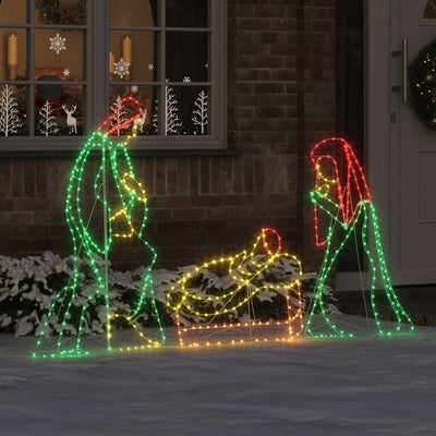 VidaXL Presepe illuminato con 550 LED multicolor 112 x 71,5 cm PVC