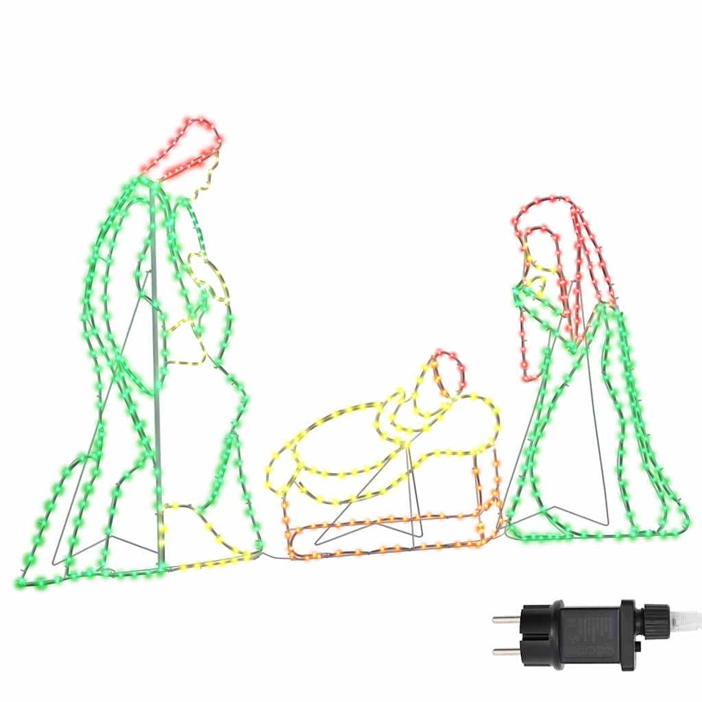 VidaXL Presepe illuminato con 550 LED multicolor 112 x 71,5 cm PVC