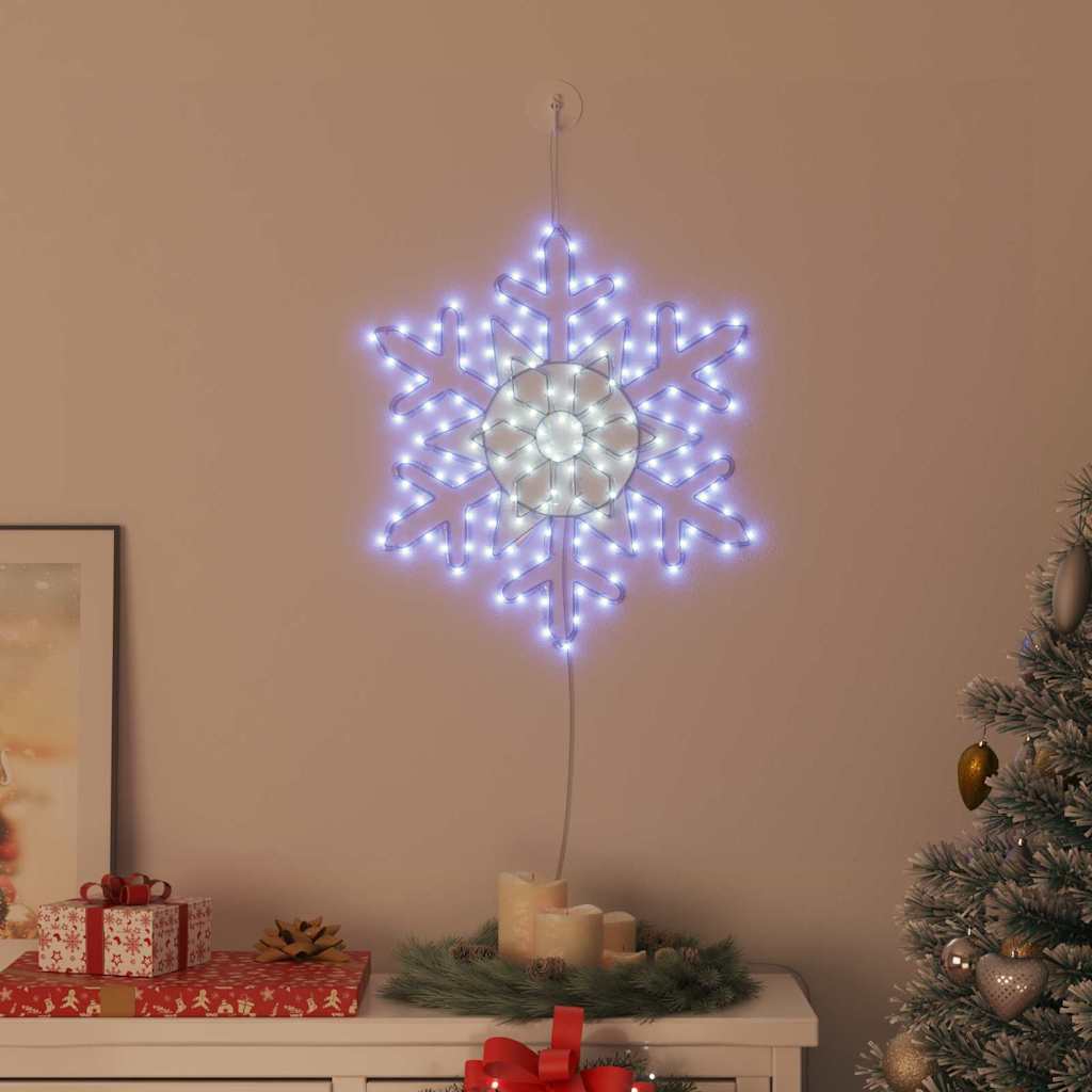 Vidaxl kerstsneeuwvlok met 156 led blauw 55,5 x 55,5 x 0,75cm pvc
