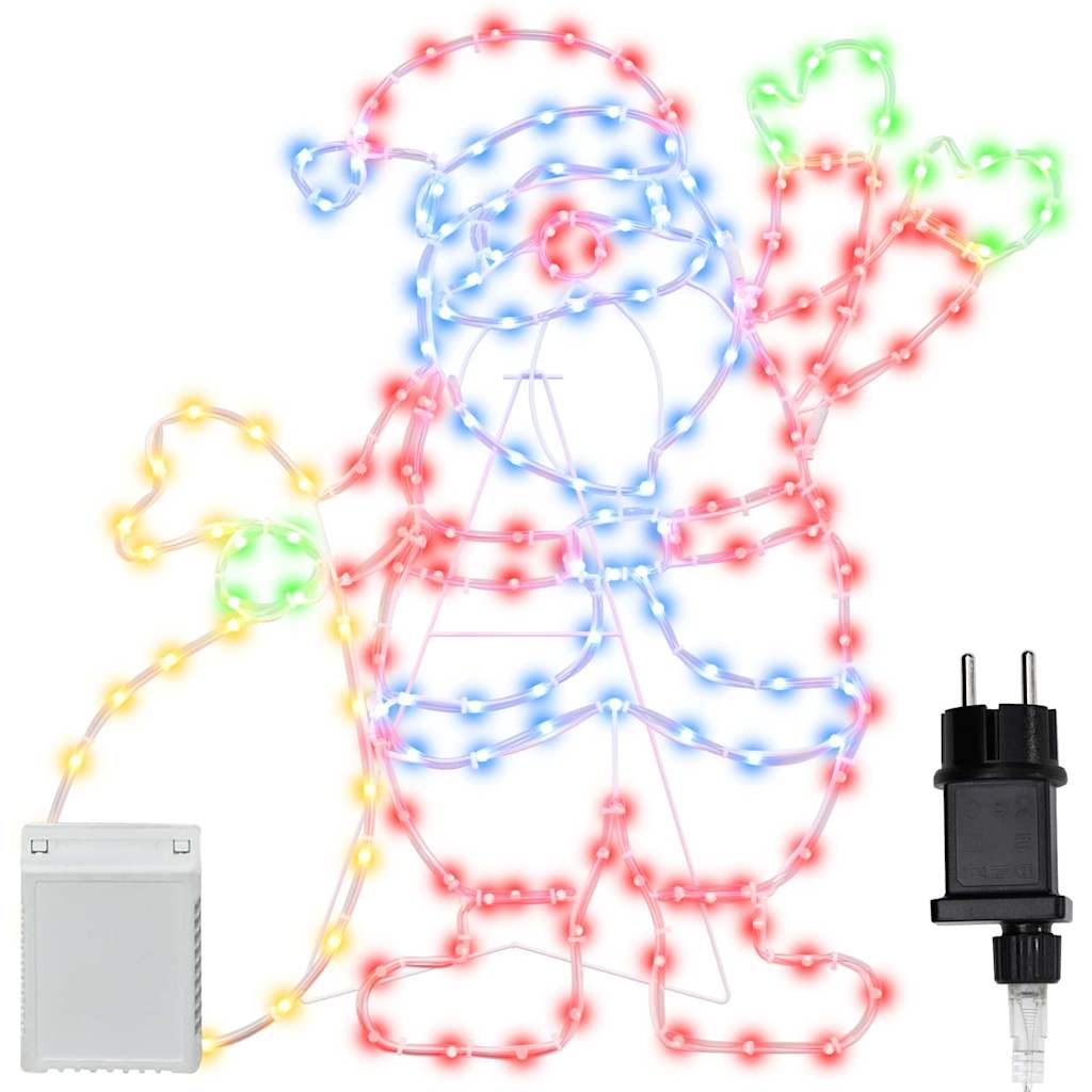 Vidaxl kerstman licht met 168 led multikleur 58.5 x 60 x 1.3 cm ijzer