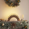 VidaXL Arco de velas navideñas con 10 velas LED marrón 47 x 5 x 29 cm