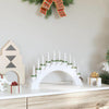 VidaXL Arco de velas navideñas con 10 velas LED blanco 47 x 5 x 29 cm