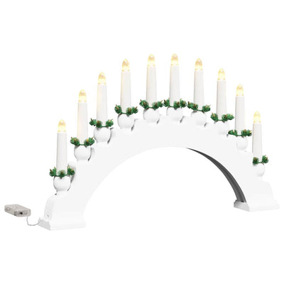 VidaXL Arco de velas navideñas con 10 velas LED blanco 47 x 5 x 29 cm