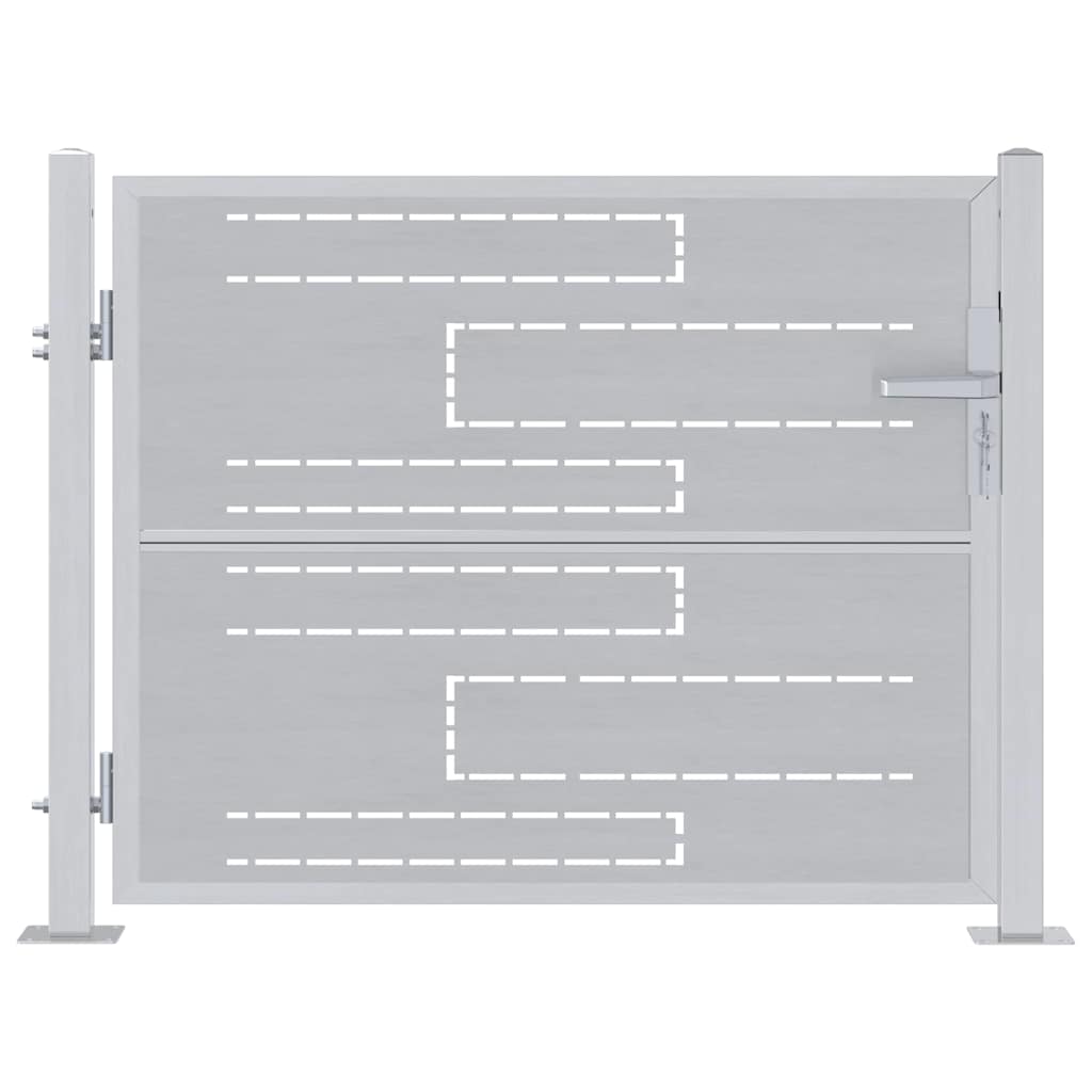 Cancello da giardino VidaXL con serratura argento 100 x 75 cm in acciaio inossidabile