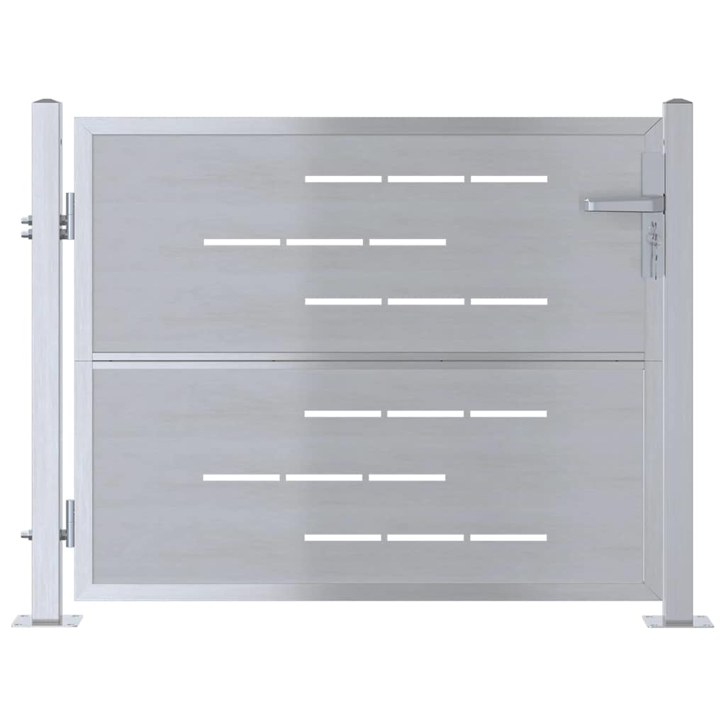 Cancello da giardino VidaXL con serratura argento 100 x 75 cm in acciaio inossidabile