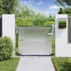 VidaXL puerta de jardín con cerradura plata 100 x 75 cm acero inoxidable