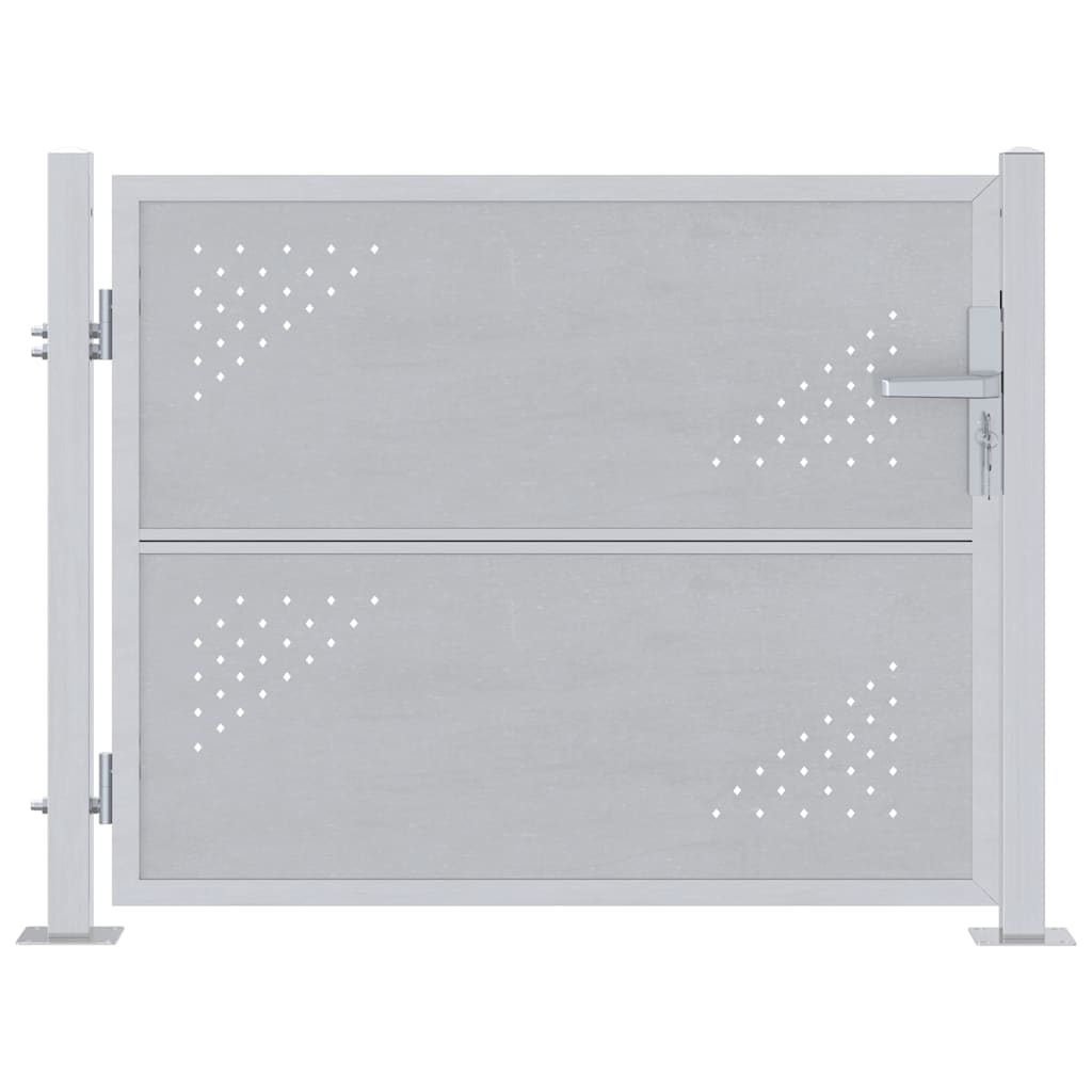 VidaXL puerta de jardín con cerradura plata 100 x 75 cm acero inoxidable