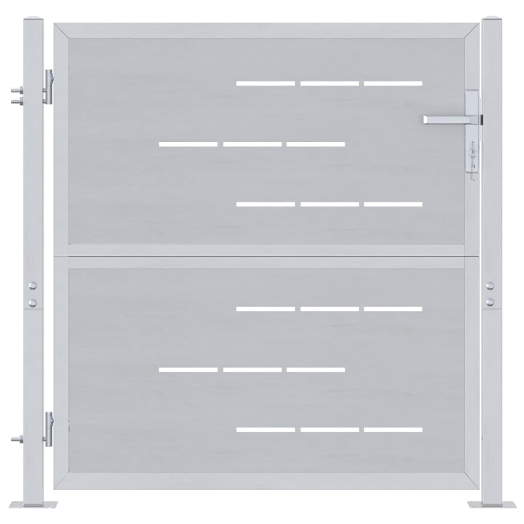 Cancello da giardino Vidaxxl con serratura argento 96 x 100 cm in acciaio inox