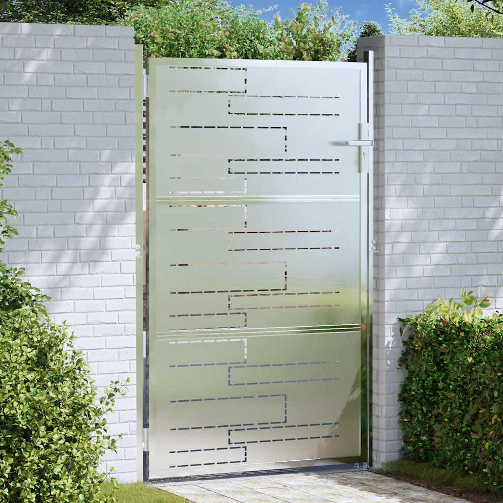 Cancello da giardino VidaXL con serratura argento 100 x 150 cm in acciaio inossidabile