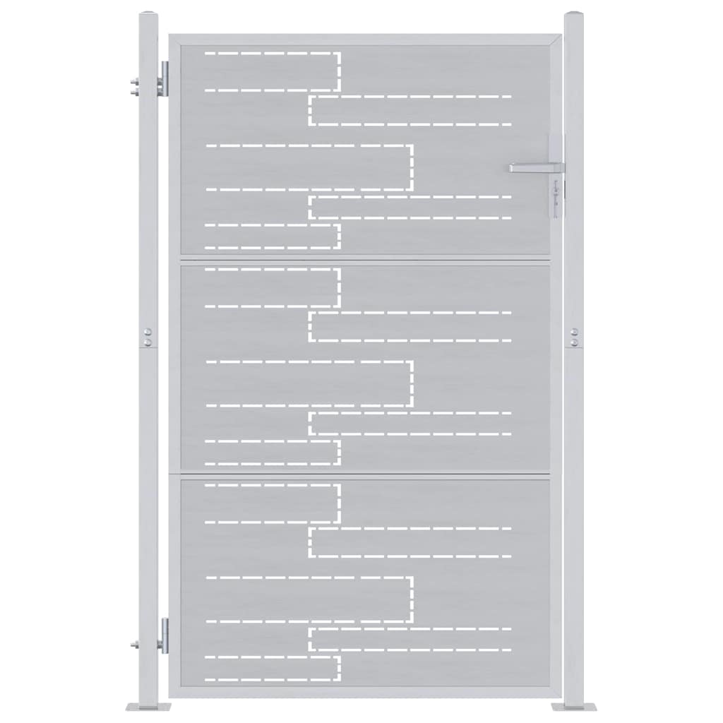 Cancello da giardino VidaXL con serratura argento 100 x 150 cm in acciaio inossidabile