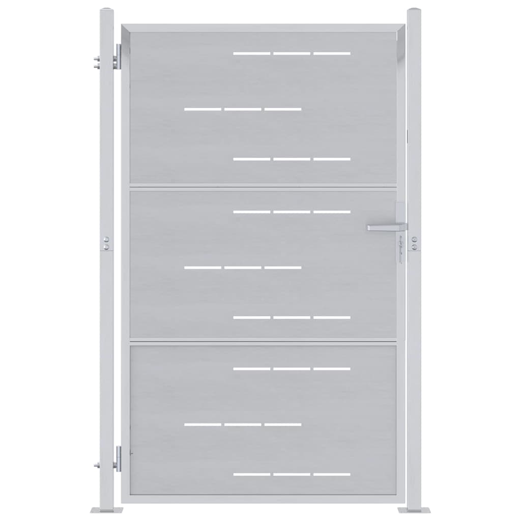 Cancello da giardino VidaXL con serratura argento 100 x 150 cm in acciaio inossidabile