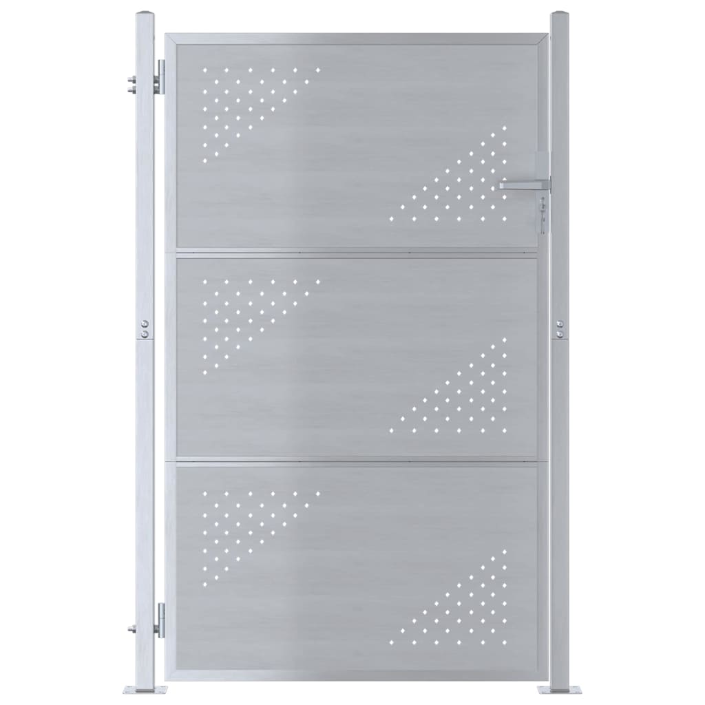 Cancello da giardino VidaXL con serratura argento 100 x 150 cm in acciaio inossidabile