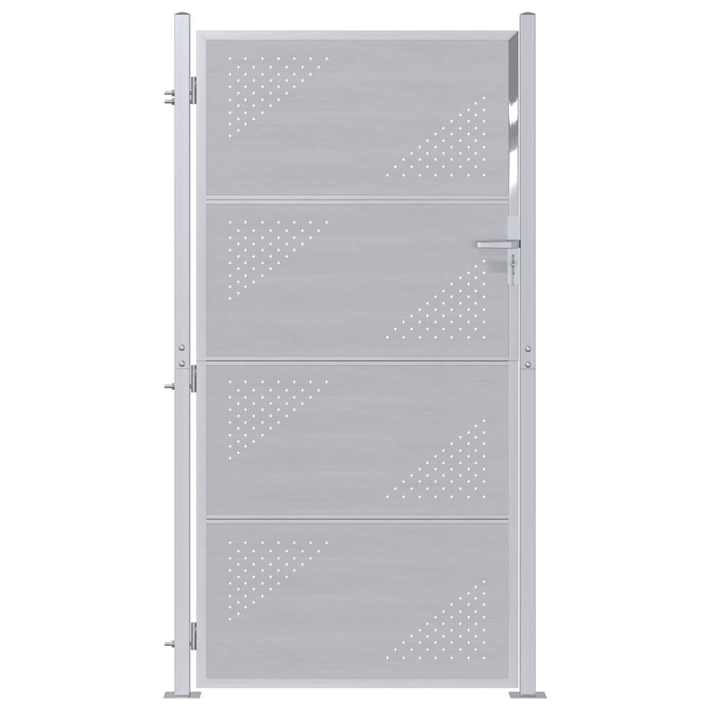 Cancello da giardino VidaXL con serratura argento 96 x 180 cm in acciaio inossidabile