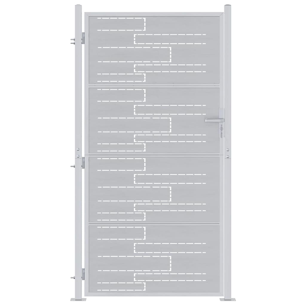 Cancello da giardino VidaXL con serratura argento 96 x 200 cm in acciaio inossidabile