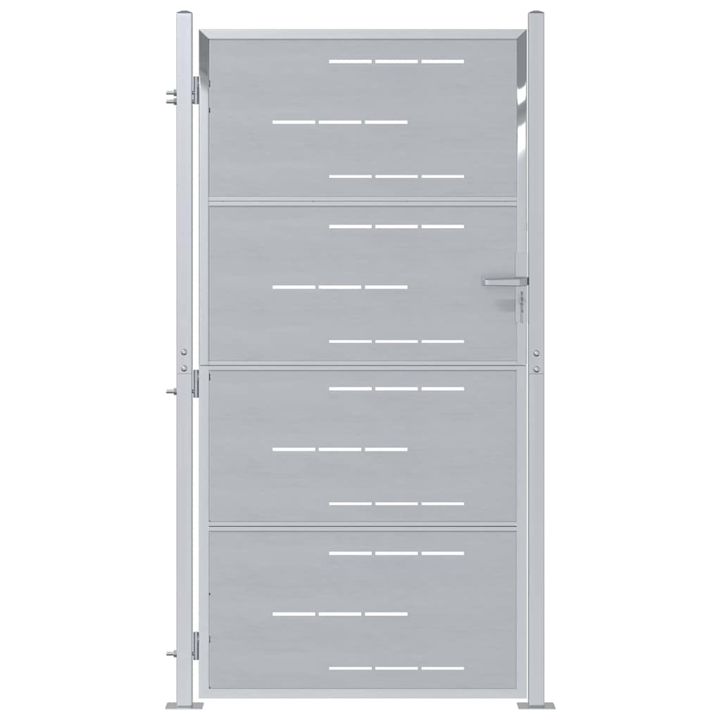 Cancello da giardino VidaXL con serratura argento 96 x 200 cm in acciaio inossidabile