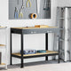 Bancos de trabajo vidaxl con cajón negro 114 x 54 x 91 cm acabado madera