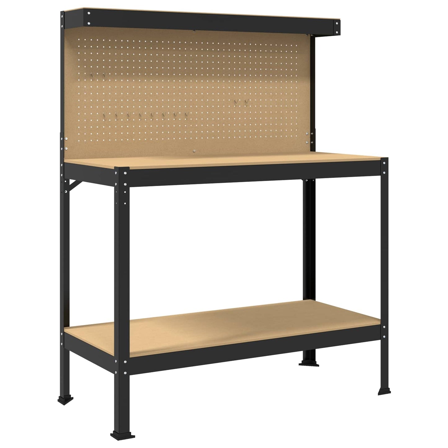 Banchi da lavoro Vidaxx con ripiano in MDF nero 114 x 54 x 145 cm