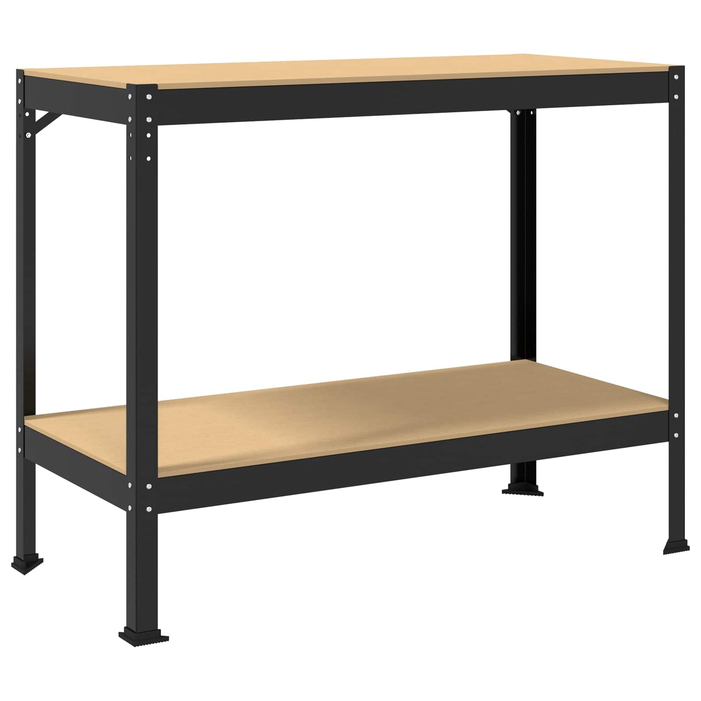 Vidaxl werkbanken met plank zwart 115 x 55 x 91 cm bewerkt hout