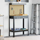 Vidaxl werkbank met lade met plank zwart 81 x 41 x 145 cm metaal