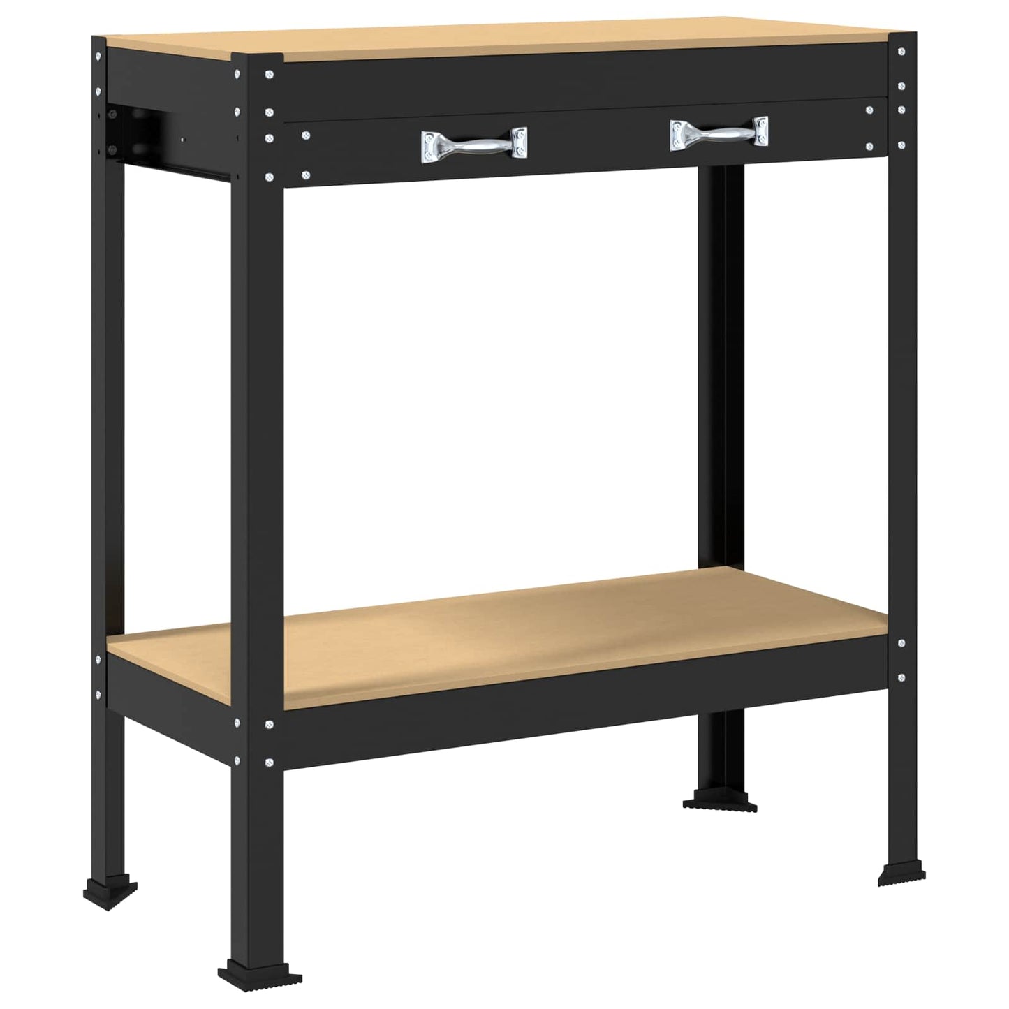 Bancos de trabajo vidaxl con cajón negro 80 x 40 x 91 cm acabado madera