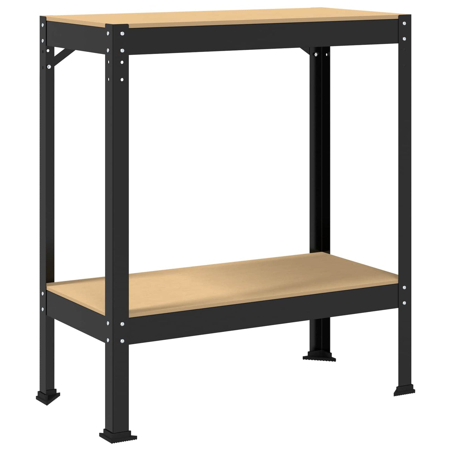 Vidaxxl bancos de trabajo con estante negro 81 x 41 x 91 cm madera contrachapada