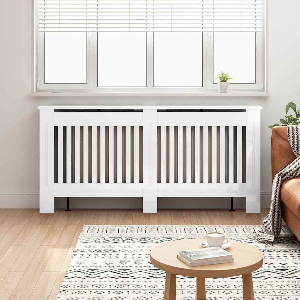 Copritermosifone Vidaxxl bianco lucido 172 x 19 x 81,5 cm legno composito