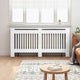 Vidaxxl cubierta para radiador blanco brillante 172 x 19 x 81,5 cm madera contrachapada