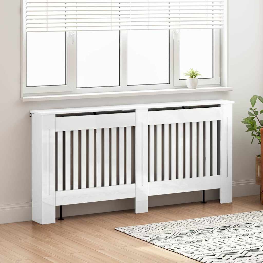 Copritermosifone Vidaxxl bianco lucido 172 x 19 x 81,5 cm legno composito