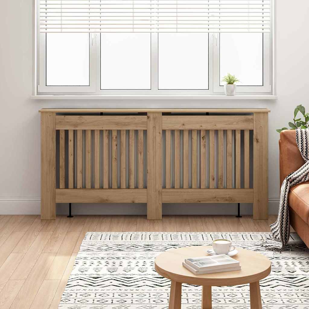 Vidaxl radiatorafdekking artisan eiken 172 x 19 x 81,5 cm bewerkt hout