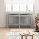 Cubierta de radiador Vidaxl gris Sonoma 152 x 19 x 81,5 cm madera contrachapada