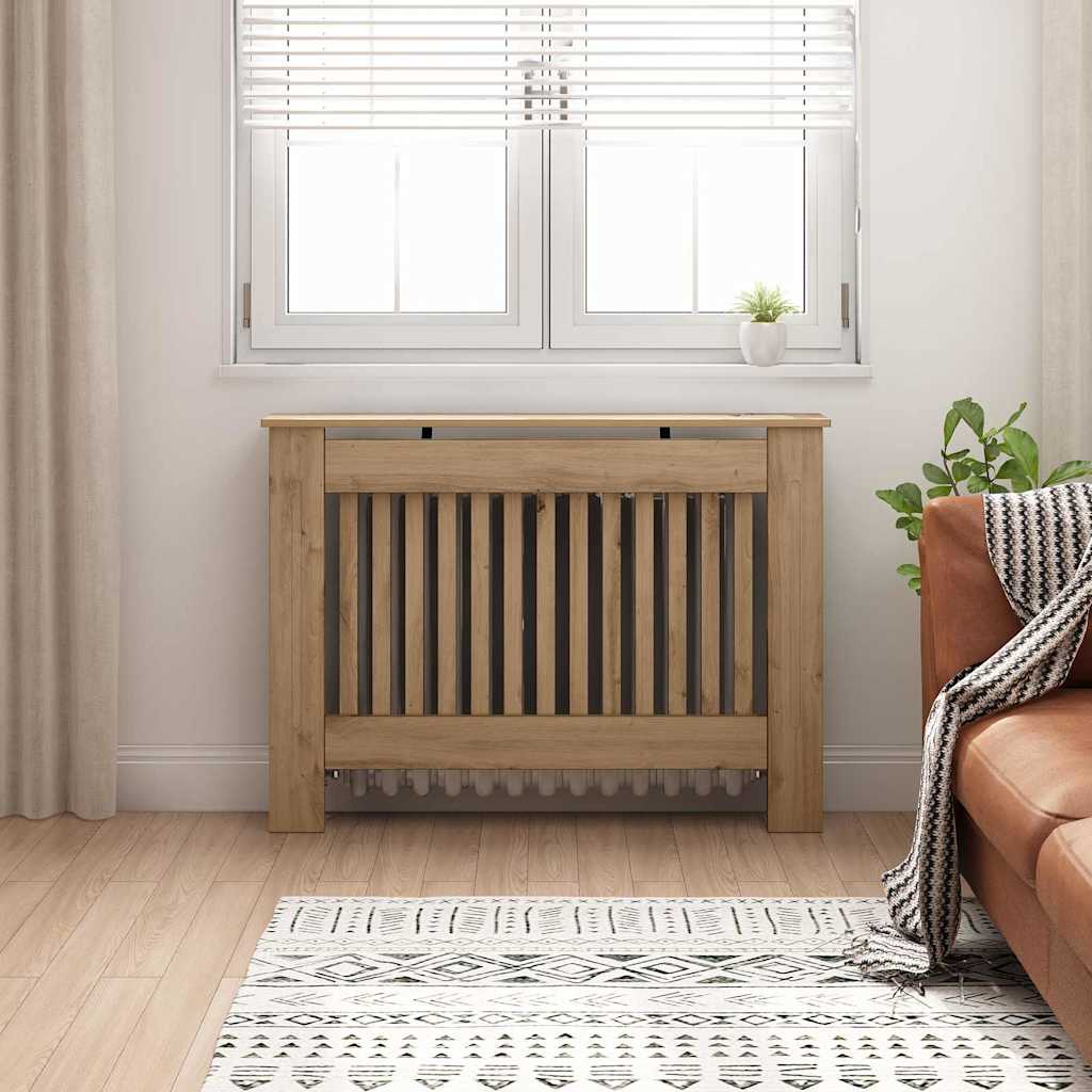 Vidaxl radiatorafdekking artisan eiken 112 x 19 x 81,5 cm bewerkt hout
