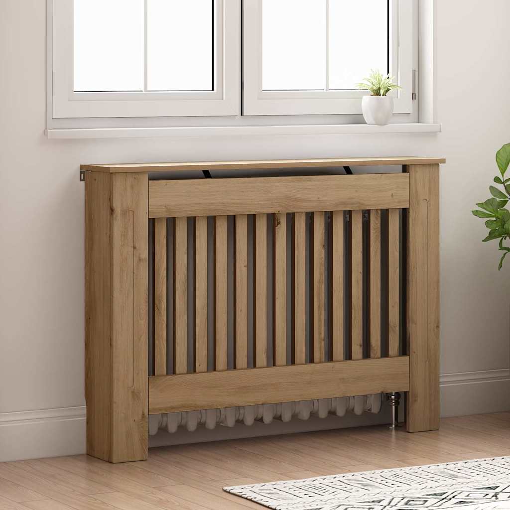 Vidaxl radiatorafdekking artisan eiken 112 x 19 x 81,5 cm bewerkt hout