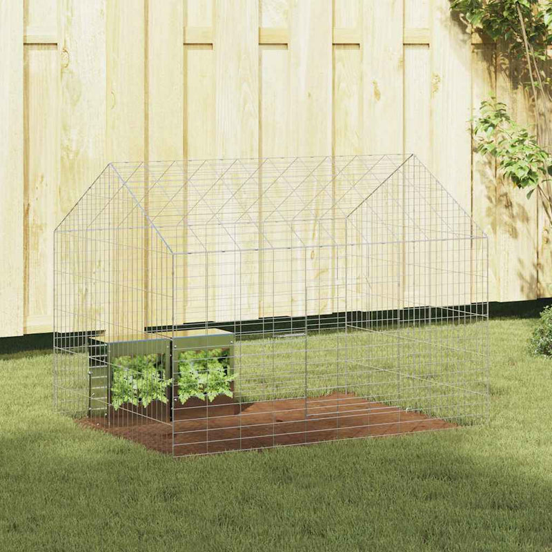 Jaula para conejos vidaxl plata 400 x 78 x 78 cm acero galvanizado