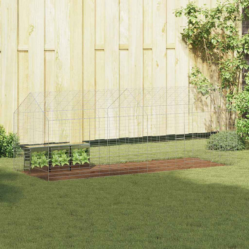 Jaula para conejos vidaxl plata 400 x 78 x 78 cm acero galvanizado