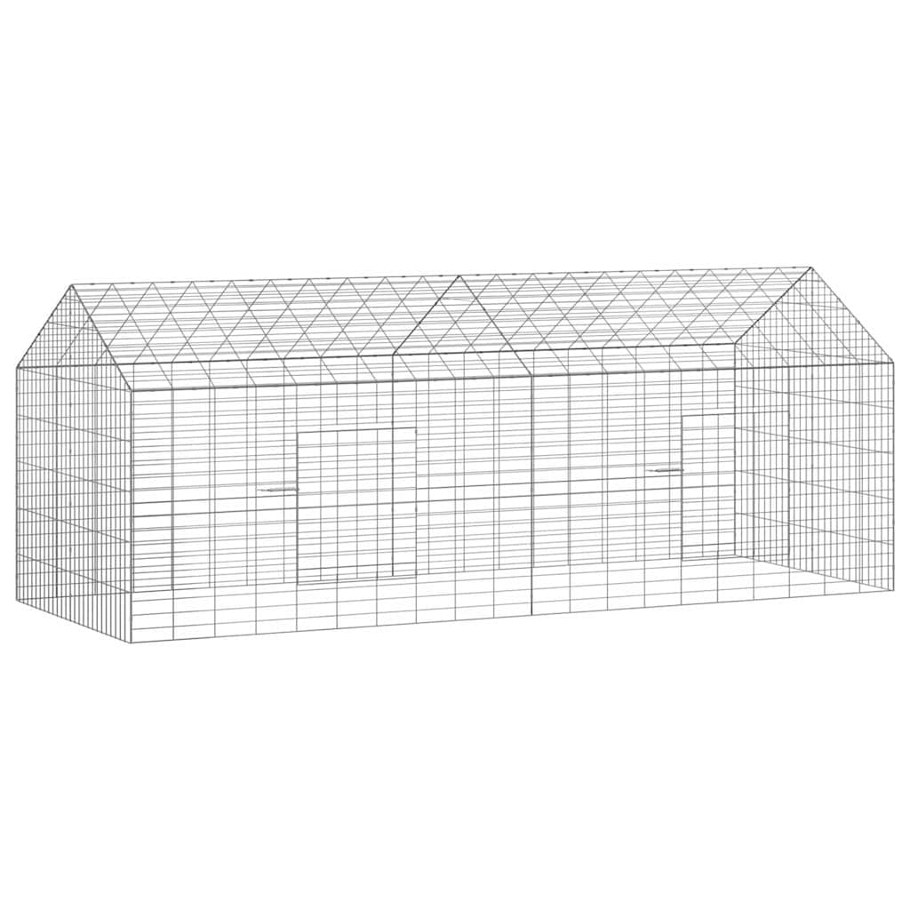 Jaula para conejos vidaxl plata 400 x 78 x 78 cm acero galvanizado